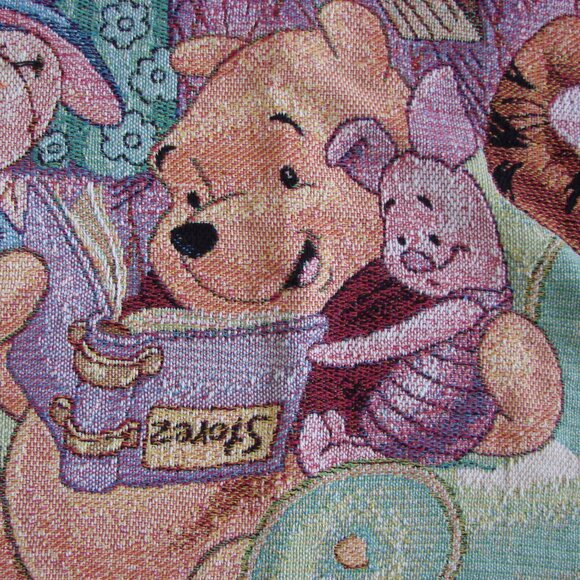 Disney Winnie The Pooh 100 Acre Collection Throw Blanket Baby Nursery RARE Vtg - Picture 2 of 12